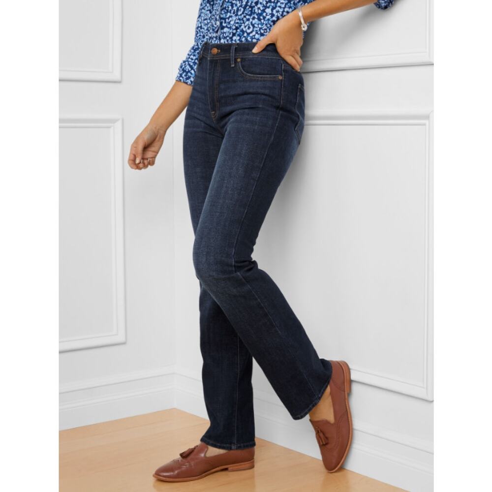 Talbots Barely Boot Jeans 14P Petite Dark Wash Stretch Denim Classic